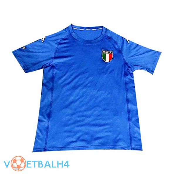 wereldbeker Italië Retro thuis jersey blauw 2002