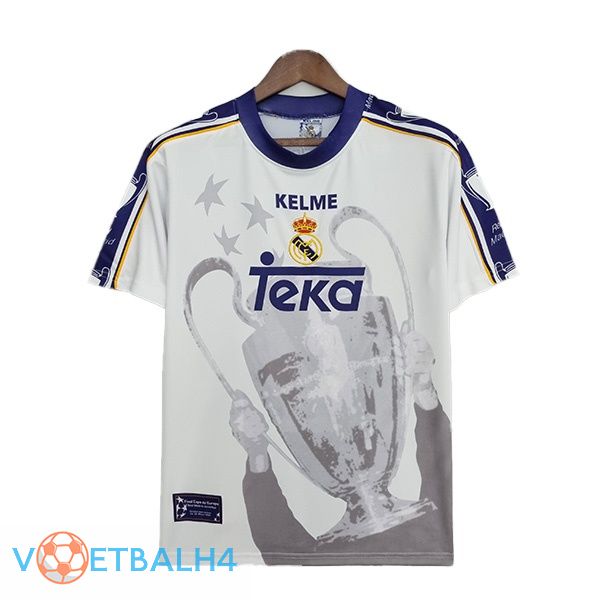 Real Madrid Retro thuis jerseys 7 Kampioens wit 1997-1998