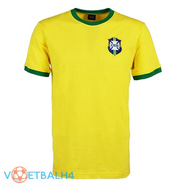 Brazilië jersey thuis Retro geel 1970