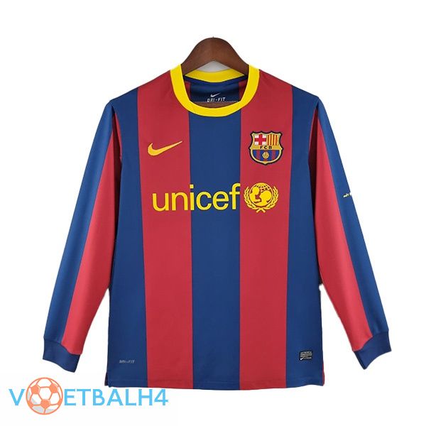 FC Barcelona jersey thuis Retro lange mouwrood blauw 2010-2011