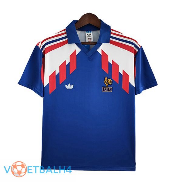 Frankrijk Retro voetbal jerseys thuis blauw 1988-1990