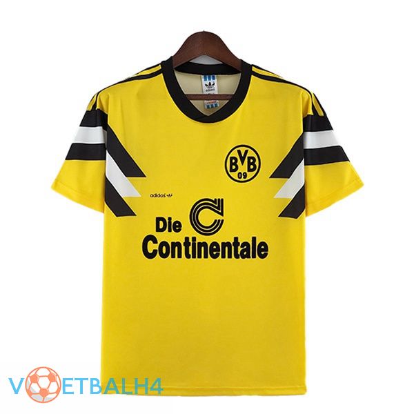 Dortmund BVB Retro voetbal jerseys thuis geel 1989