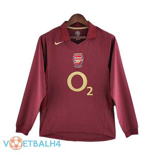 Arsenal Retro voetbal jerseys thuis lange mouwMarron 2005-2006