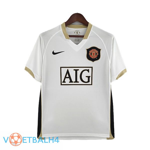 Manchester United Retro voetbal jerseys uit wit 2006-2007