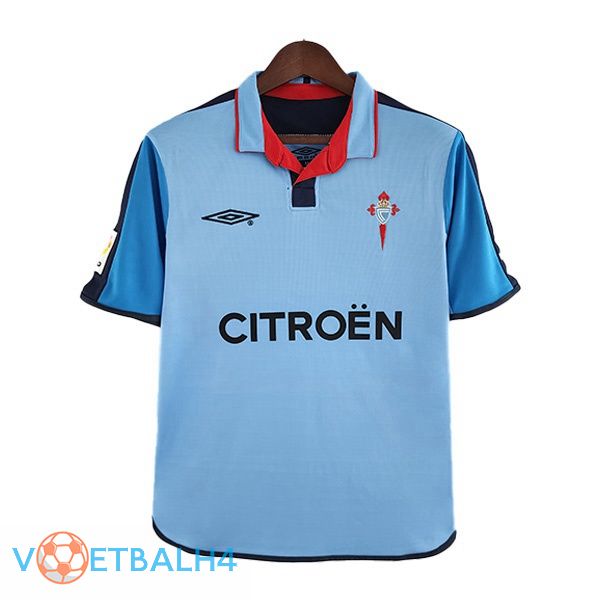 Celta Vigo Retro voetbal jerseys thuis blauw 2002-2004