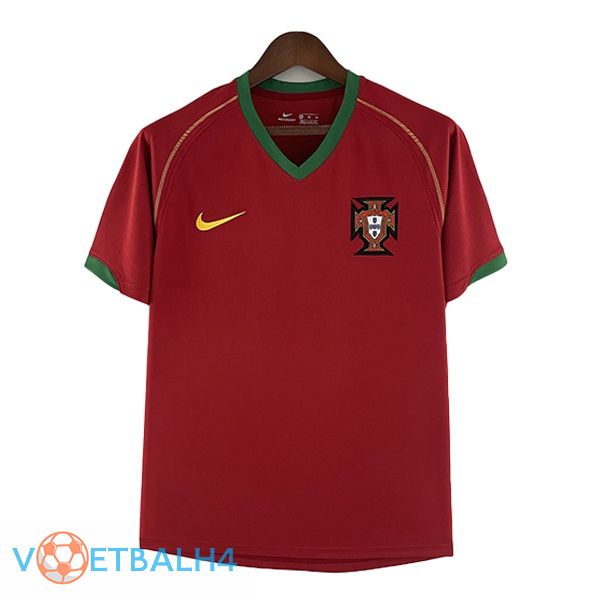 Portugal voetbal jersey thuis Retro rood 2006