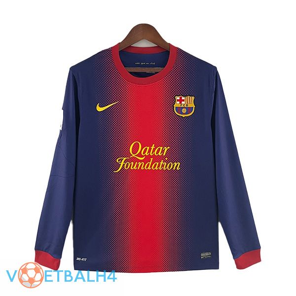 Barcelona lange mouwvoetbal jersey thuis Retro paars rood 2012-2013