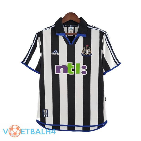 Newcastle United voetbal jersey thuis Retro zwart wit 2000-2001