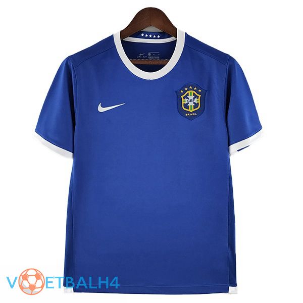 Brazilië Retro voetbal jerseys uit blauw 2006