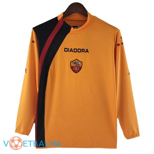 AS Roma Retro voetbal jerseys thuis lange mouworanje 2005-2006