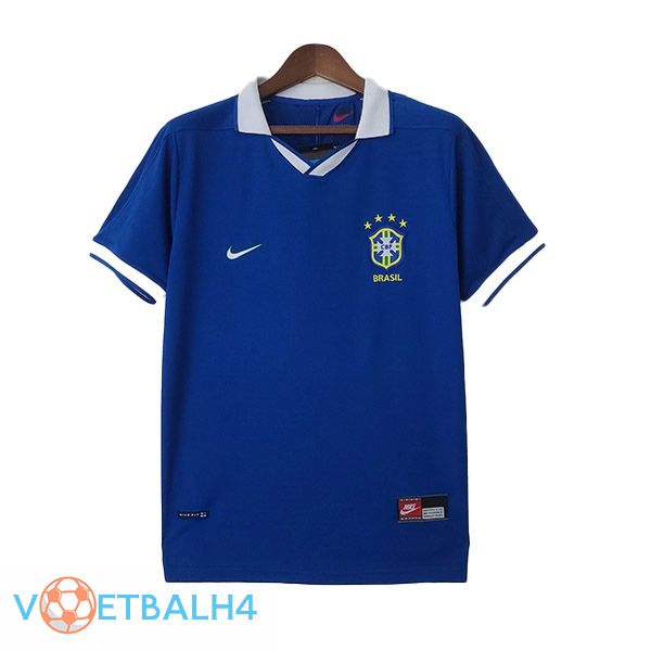 Brazilië Retro voetbal jersey uit blauw 1997