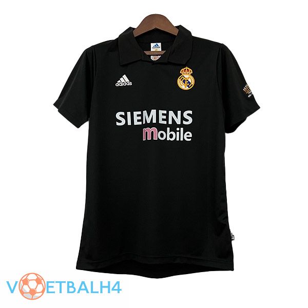 Real Madrid Retro voetbal jersey uit zwart 2002-2003