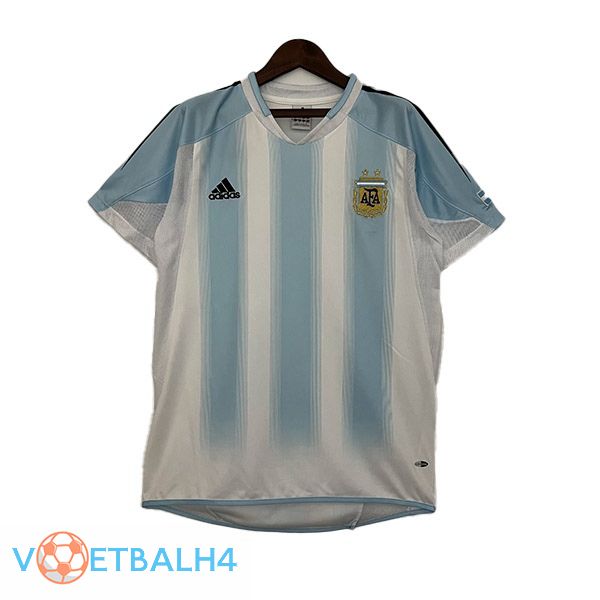 Argentinië Retro voetbal jersey thuis blauw wit 2004-2005