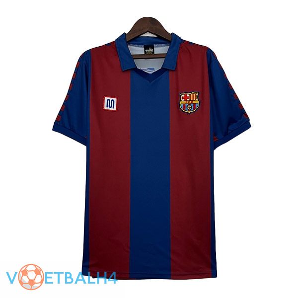 FC Barcelona Retro voetbal jersey thuis rood blauw 1980-1982