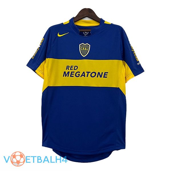 Boca Juniors Retro voetbal jersey thuis blauw geel 2004-2005