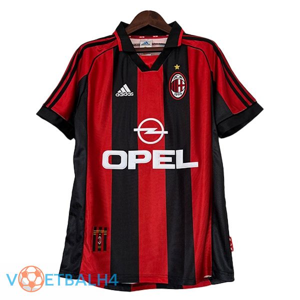 AC Milan Retro voetbal jersey thuis rood 1998-1999