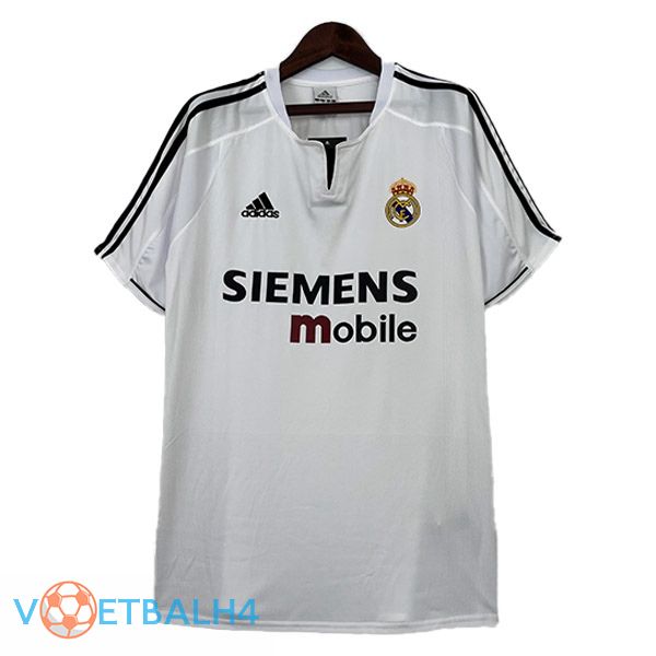 Real Madrid Retro voetbal jersey thuis wit 2003-2004