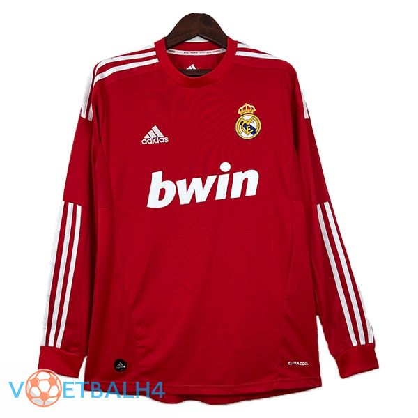 Real Madrid Retro voetbal jersey derde lange mouwrood 2011-2012