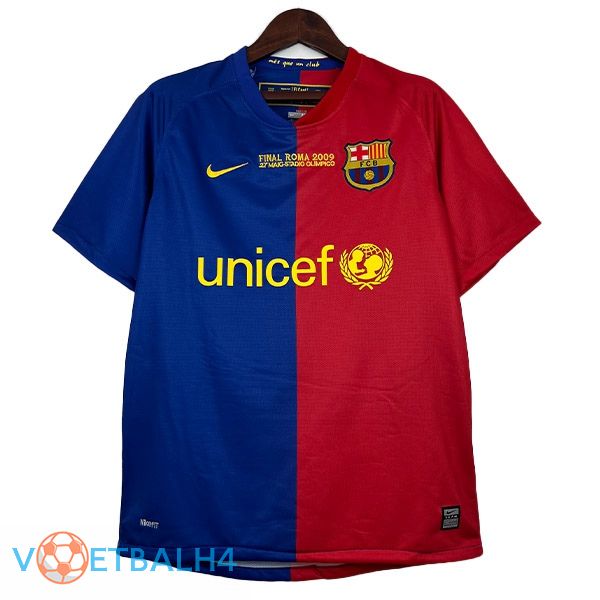 FC Barcelona Retro voetbal jersey UEFA Kampioens League thuis rood blauw 2008-2009