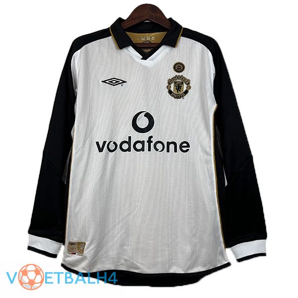 Manchester United Retro voetbal jersey 100th jubileum editie lange mouwwit