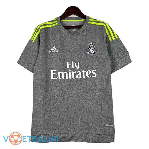 Real Madrid Retro voetbal jersey uit grijs 2015-2016