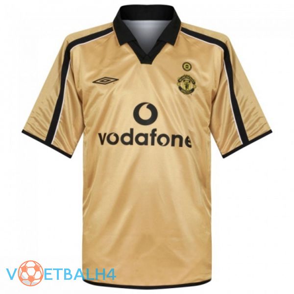 Manchester United Retro uit jersey geel 2001-2002