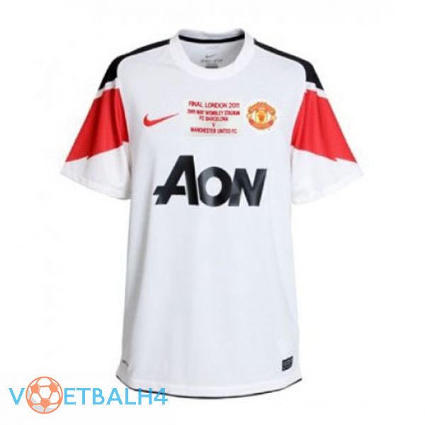 Manchester United Retro uit jersey wit 2010-2011