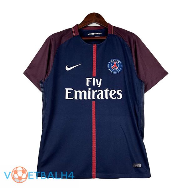 Paris PSG Retro voetbal jersey thuis koninklijk blauwe 2017-2018