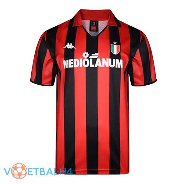 AC Milan Retro voetbal jersey thuis rood 1988-1989