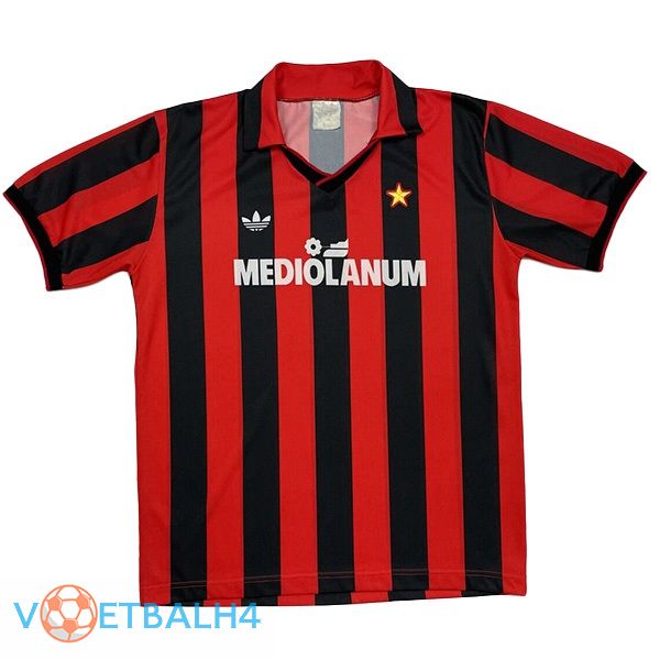 AC Milan Retro voetbal jersey thuis rood 1990-1991