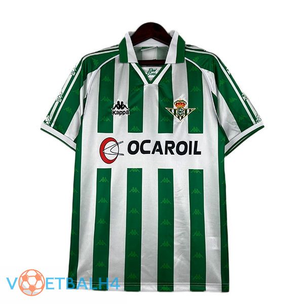 Real Betis Retro voetbal jersey thuis wit groente 1995-1996