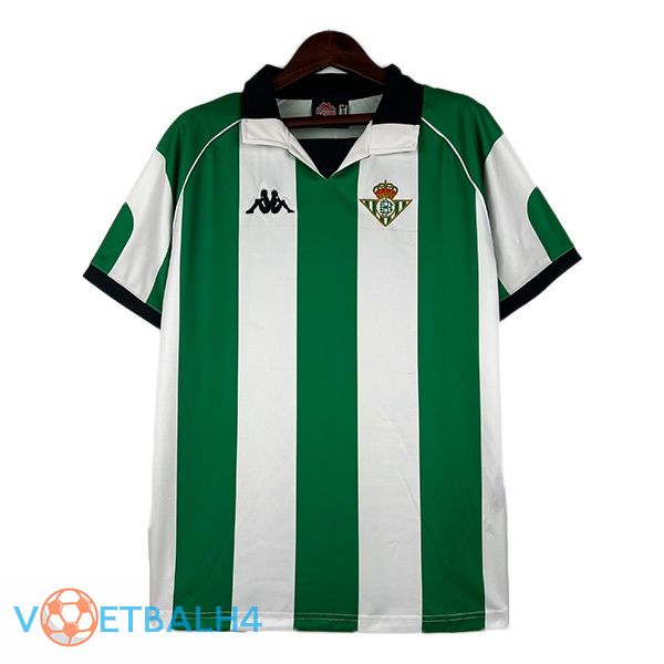 Real Betis Retro voetbal jersey thuis wit groente 1998-1999