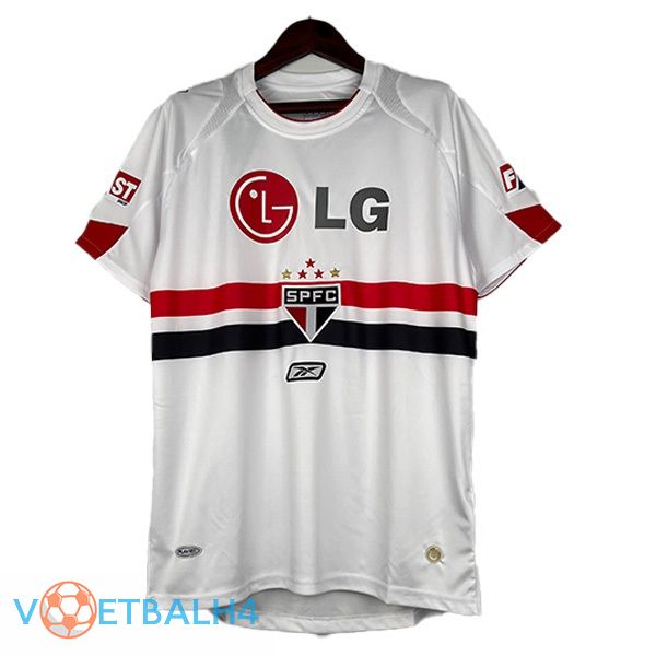 Sao Paulo FC Retro thuis voetbal jersey wit 2007-2008