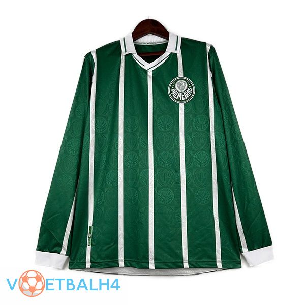 Palmeiras Retro thuis voetbal jersey lange mouwgroente 1993