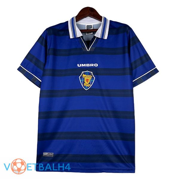 Schotland Retro voetbal jersey thuis blauw 1998