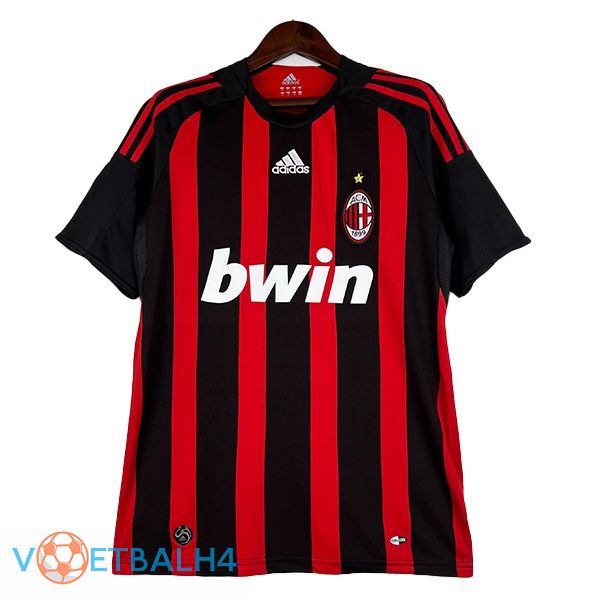 AC Milan Retro voetbal jersey thuis rood zwart 2008-2009