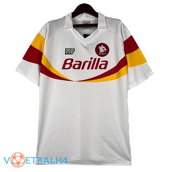 AS Roma Retro voetbal jersey uit wit 1990-1991