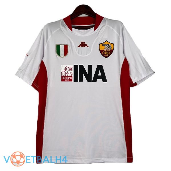 AS Roma Retro voetbal jersey uit wit 2001-2002