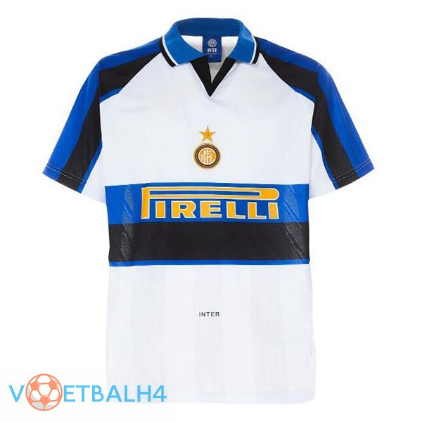 Inter Milan Retro voetbal jersey uit wit blauw 1996-1997