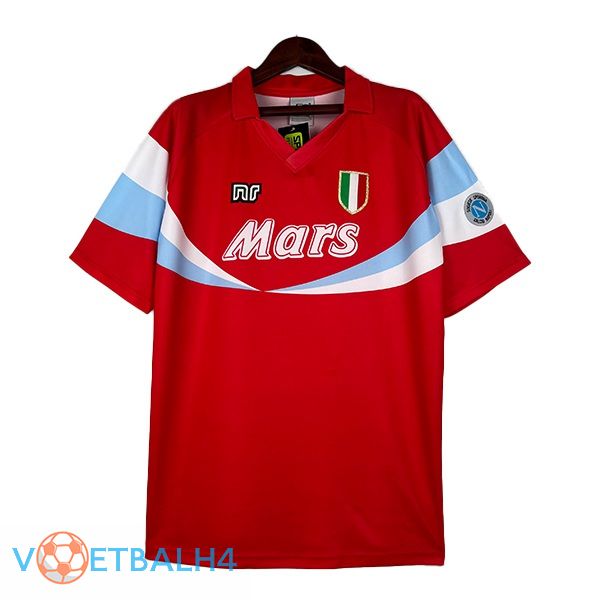 SSC Napoli Retro voetbal jersey uit rood 1990-1991