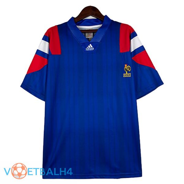 Frankrijk Retro voetbal jersey thuis blauw 1992-1994