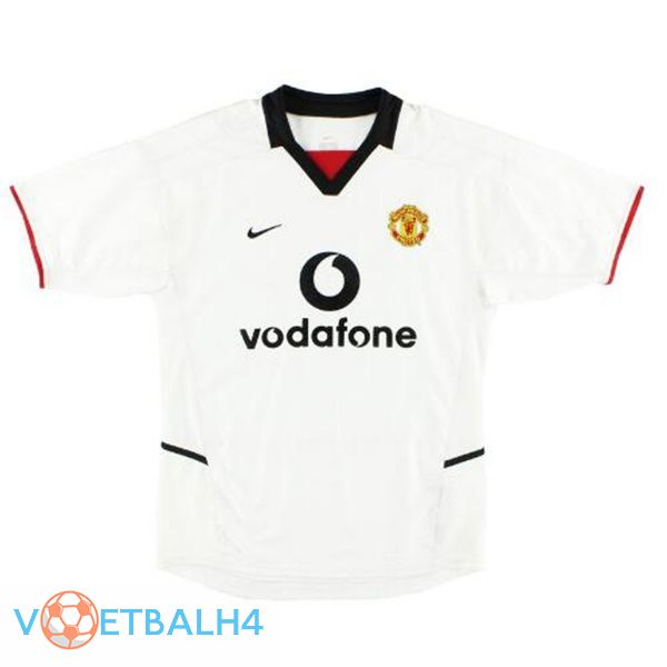 Manchester United Retro voetbal jersey uit wit 2002-2003