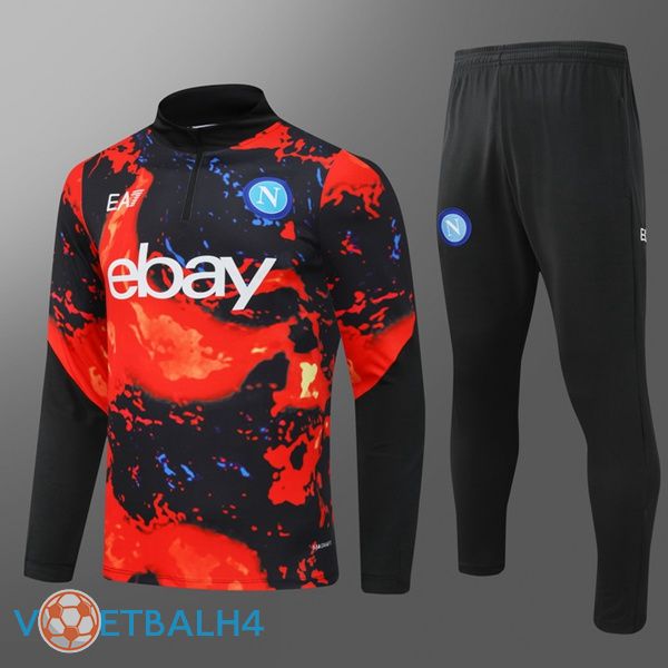 SSC Napoli kinderen kit trainingspakrood zwart 2024/2025