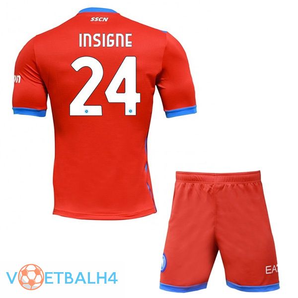 SSC Napoli (Insigne 24) kinderen Four jerseysth rood 2021-2022