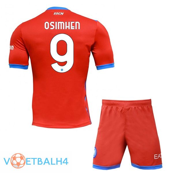 SSC Napoli (Osimhen 9) kinderen Four jerseysth rood 2021-2022