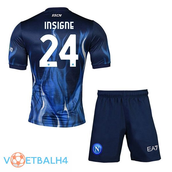 SSC Napoli (Insigne 24) kinderen derde jerseys blauw 2021-2022