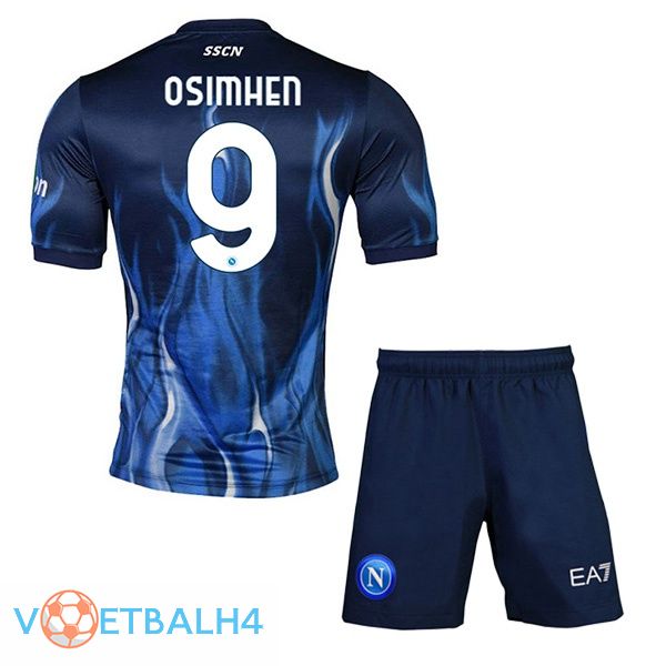 SSC Napoli (Osimhen 9) kinderen derde jerseys blauw 2021-2022