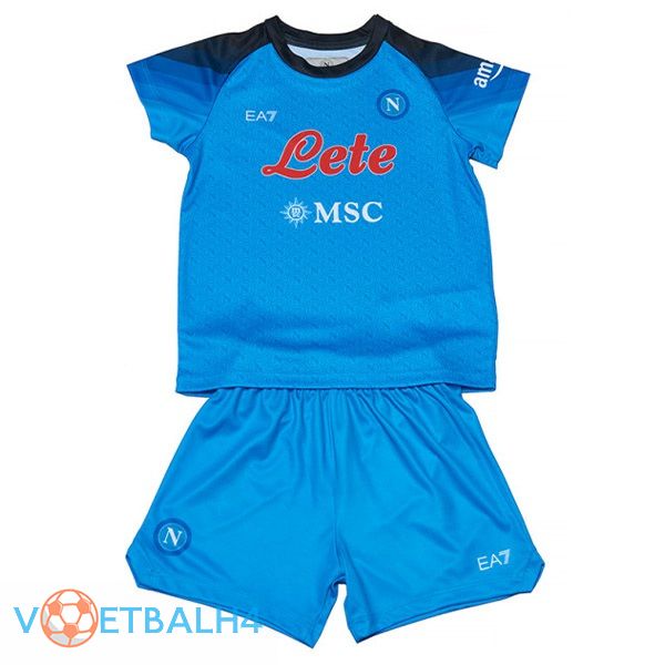 SSC Napoli kinderen voetbal jersey thuis blauw 2022/2023