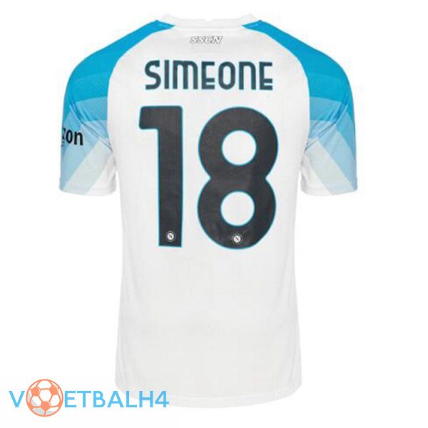 SSC Napoli (Simeone 18) voetbal jersey Face Game blauw wit 2022/2023