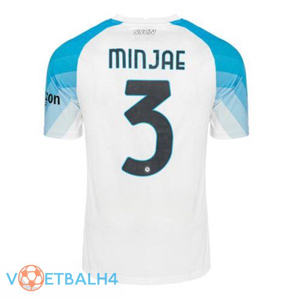 SSC Napoli (Minjae 3) voetbal jersey Face Game blauw wit 2022/2023